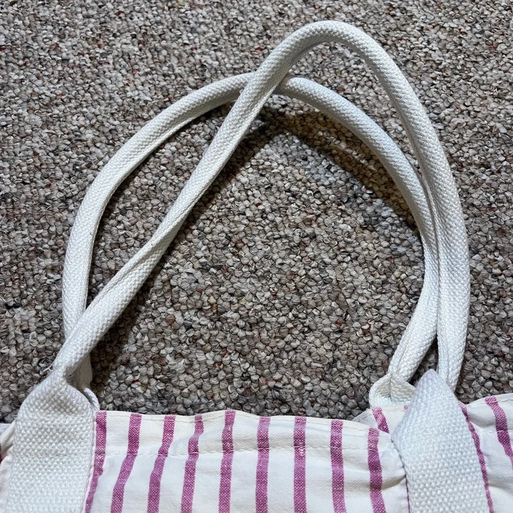Vintage Nike Pink Striped Canvas Tote Bag - Picture 5 of 9